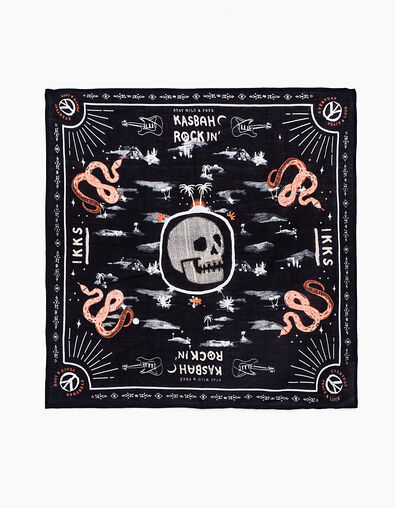 Ch&egrave;che noir imprim&eacute; palmiers, skull et serpents gar&ccedil;on  - IKKS