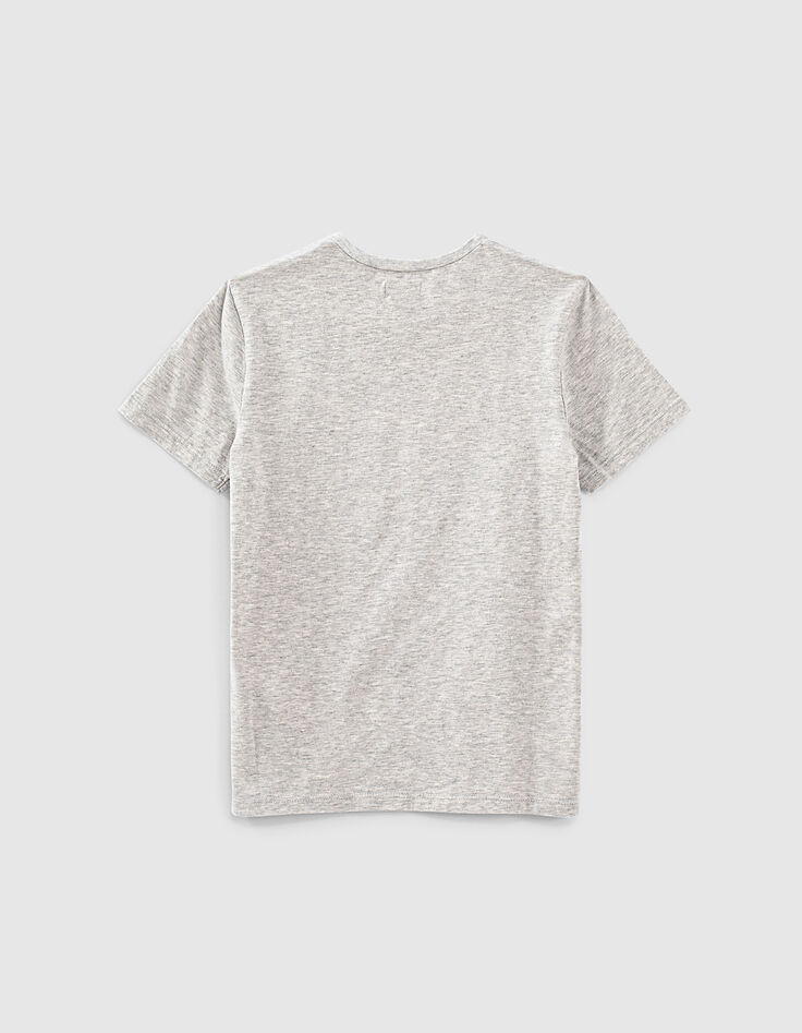 Tee-shirt gris drapeau et broderie coton bio garçon -4 Tee-shirt gris drapeau et broderie coton bio garçon -4
