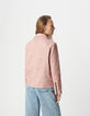 Blouson rose cuir délavé esprit motard Femme-3
