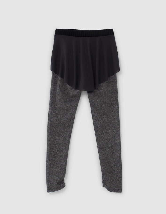 Leggings grises 2 en 1 y falda tul niña-6