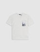 T-shirt gris coton bio patch ondes marines garçon-5