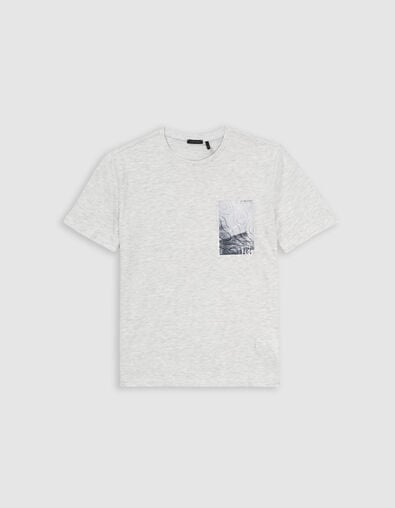 Camiseta gris algod&oacute;n parche olas ni&ntilde;o - IKKS