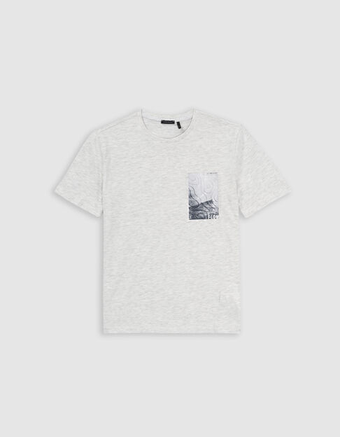 T-shirt gris coton bio patch ondes marines gar&ccedil;on - IKKS