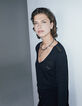 Tee-shirt viscose Ecovero® bleu marine broderies femme-6