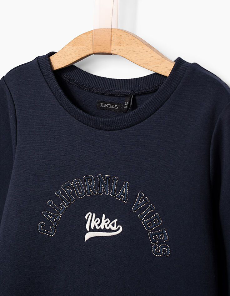 Girls' navy dress with trompe-l'œil effect-5