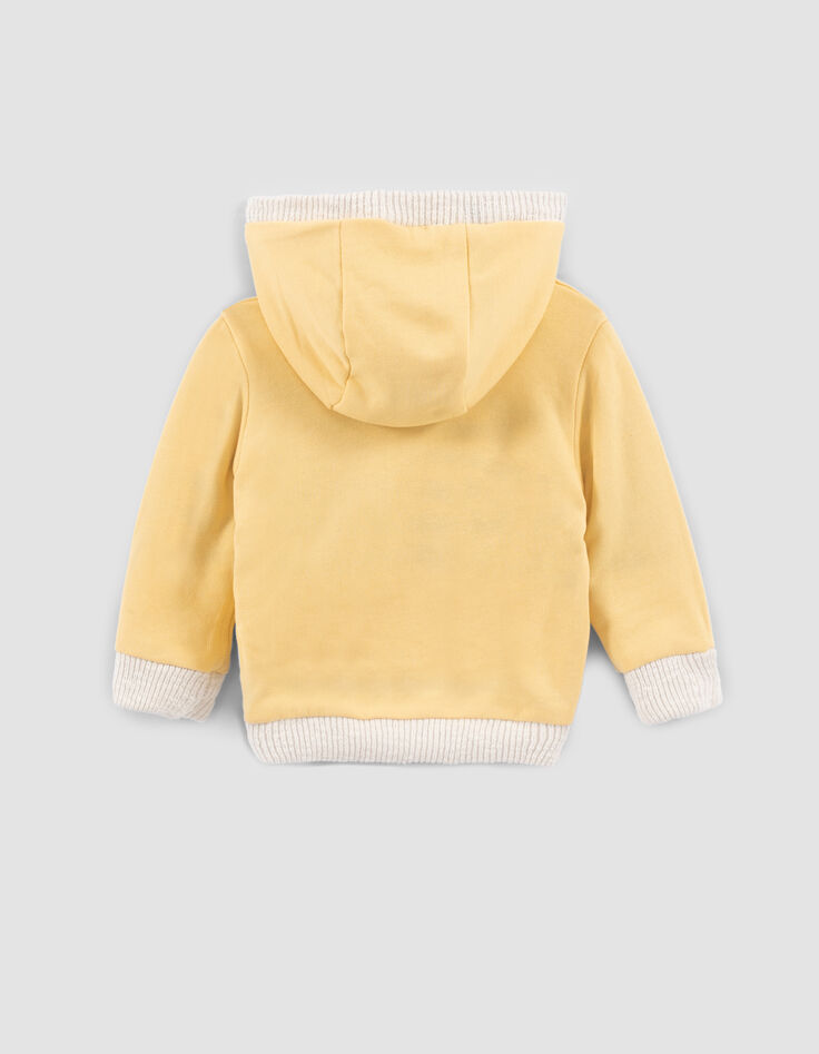 Cardigan réversible rayé et jaune bébé garçon-5