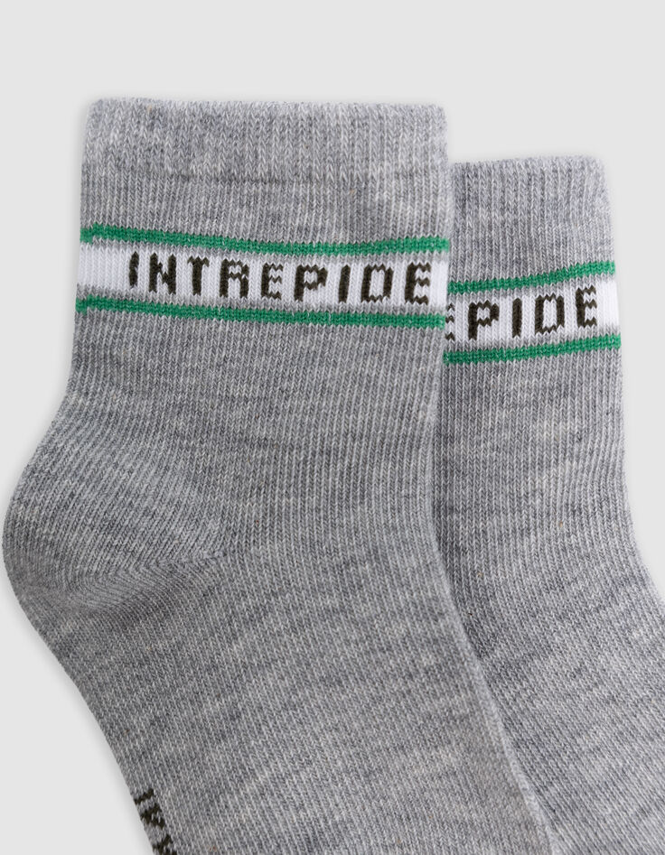 Baby Boy khaki und graue Socken-6