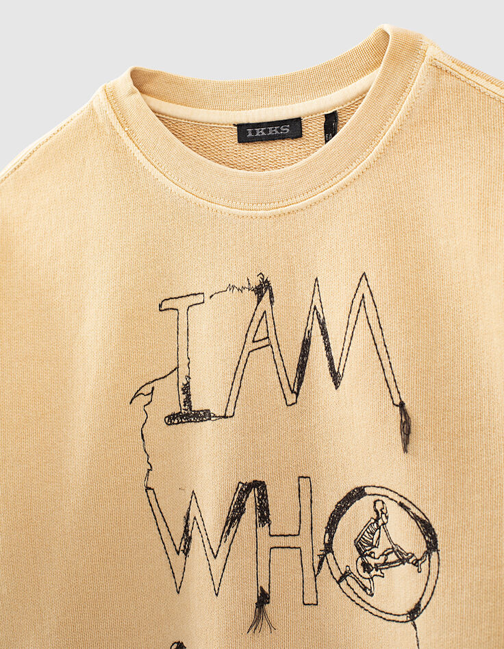Sweater korengeel borduursel vooraan jongens -2