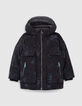 Parka negra estampado gráfico niño-1