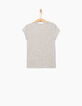 Tee-shirt gris chiné Paris Los Angeles fille-4