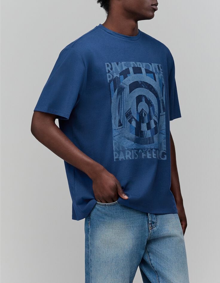 T-shirt cobalt visuel graphique Homme-5