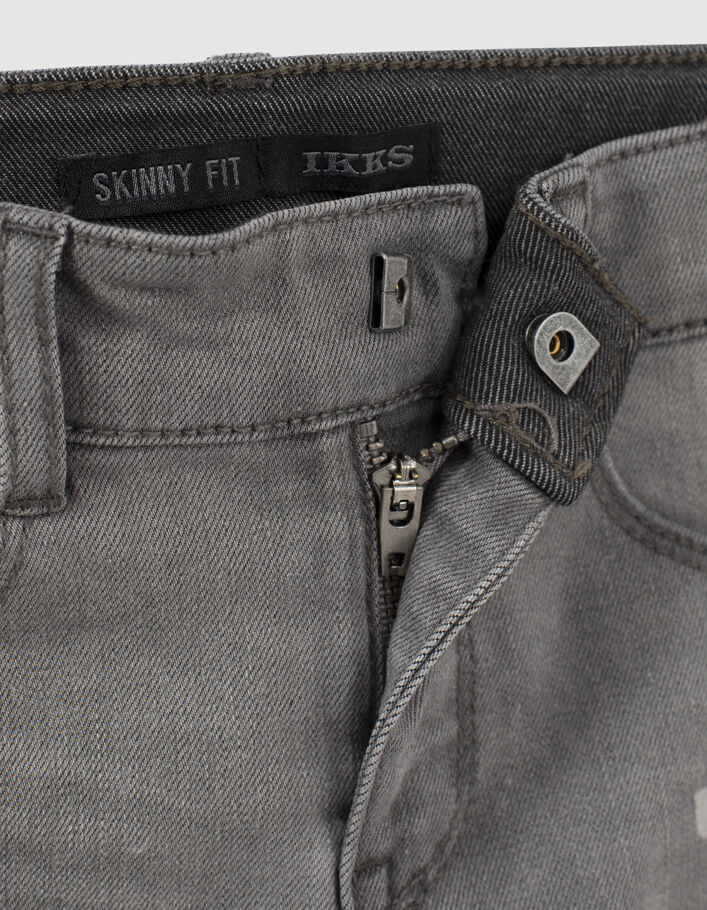 Jean skinny light grey avec print et badge garçon  - IKKS