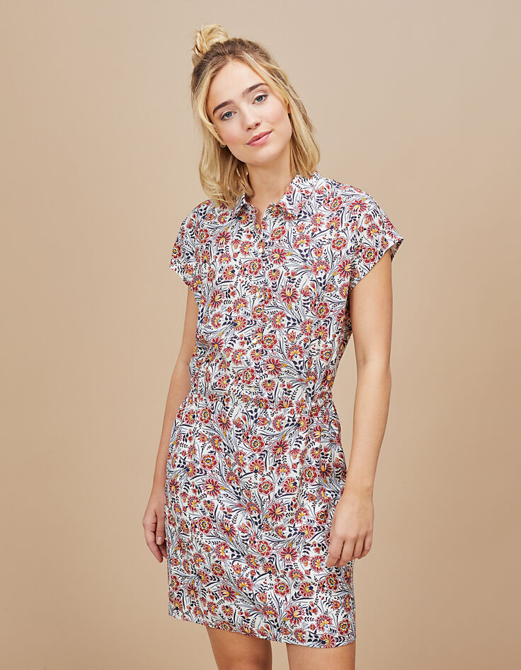 I.Code off-white floral print dress-2