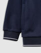 Boys’ navy zipped hooded cardigan with zip lettering-3