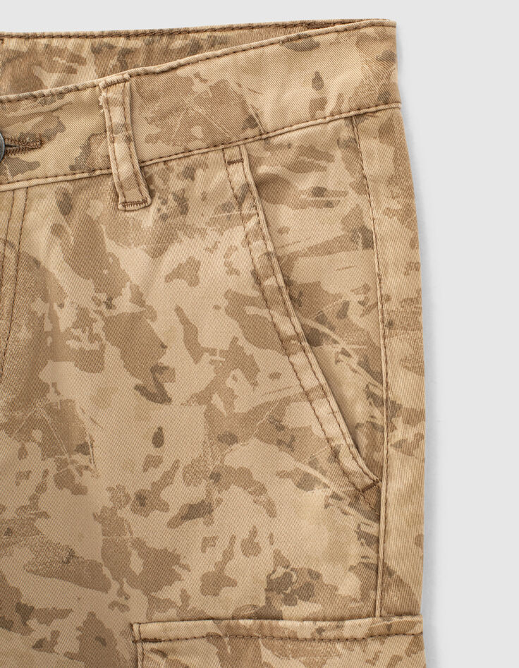 Bermudas battle lino camuflaje hojas niño -6