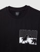 T-shirt noir print palmiers devant gar&ccedil;on-2