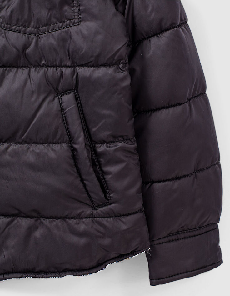 Jungenwendesteppjacke, Karos und Schwarz -6 Jungenwendesteppjacke, Karos und Schwarz -6