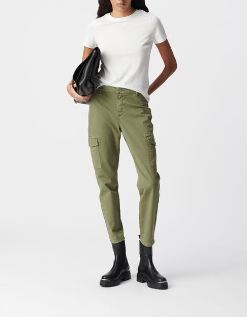 Khaki Crop-Damencargojeans - IKKS