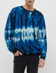 Sudadera azul eléctrico felpa tie&dye Hombre-1
