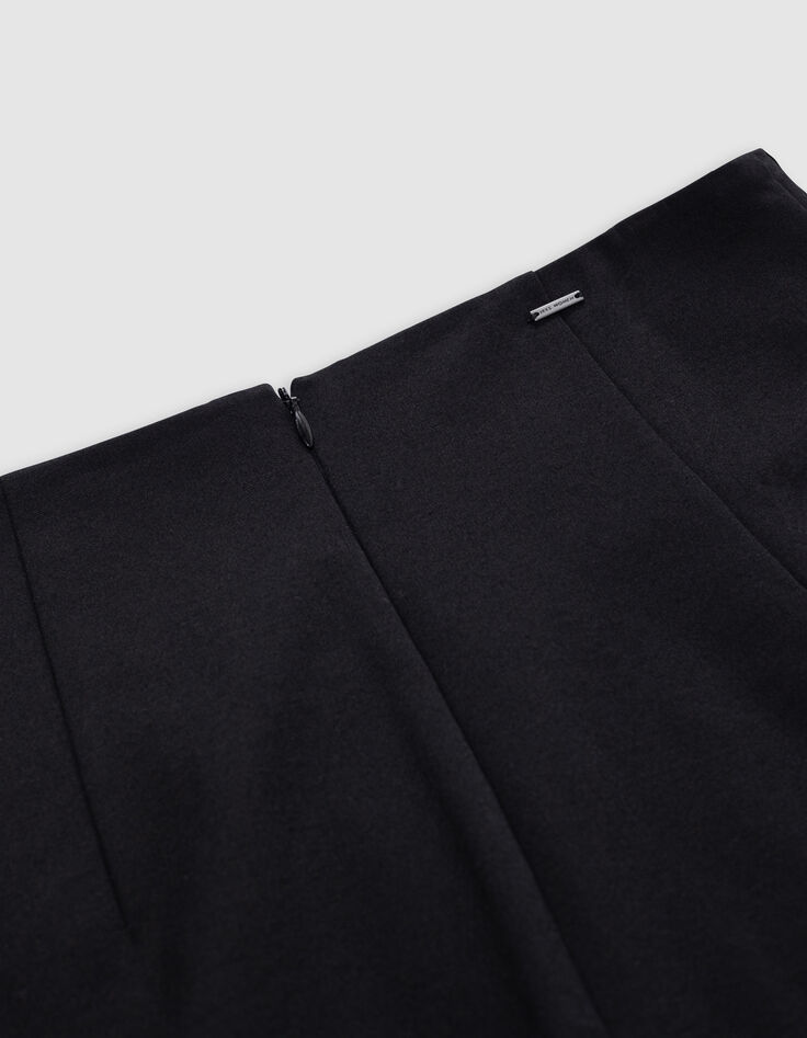 Women&rsquo;s black Milano knit split pencil skirt-5