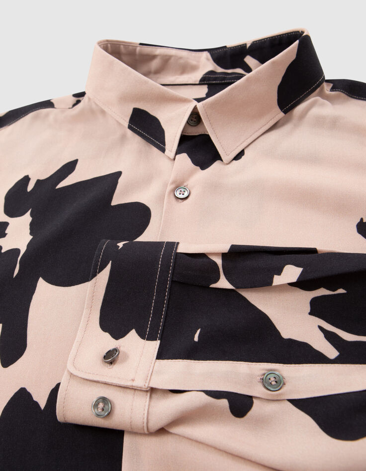 Puur Edition-Man's maxi gebloemd SLIM rozenhout overhemd-4 Puur Edition-Man's maxi gebloemd SLIM rozenhout overhemd-4