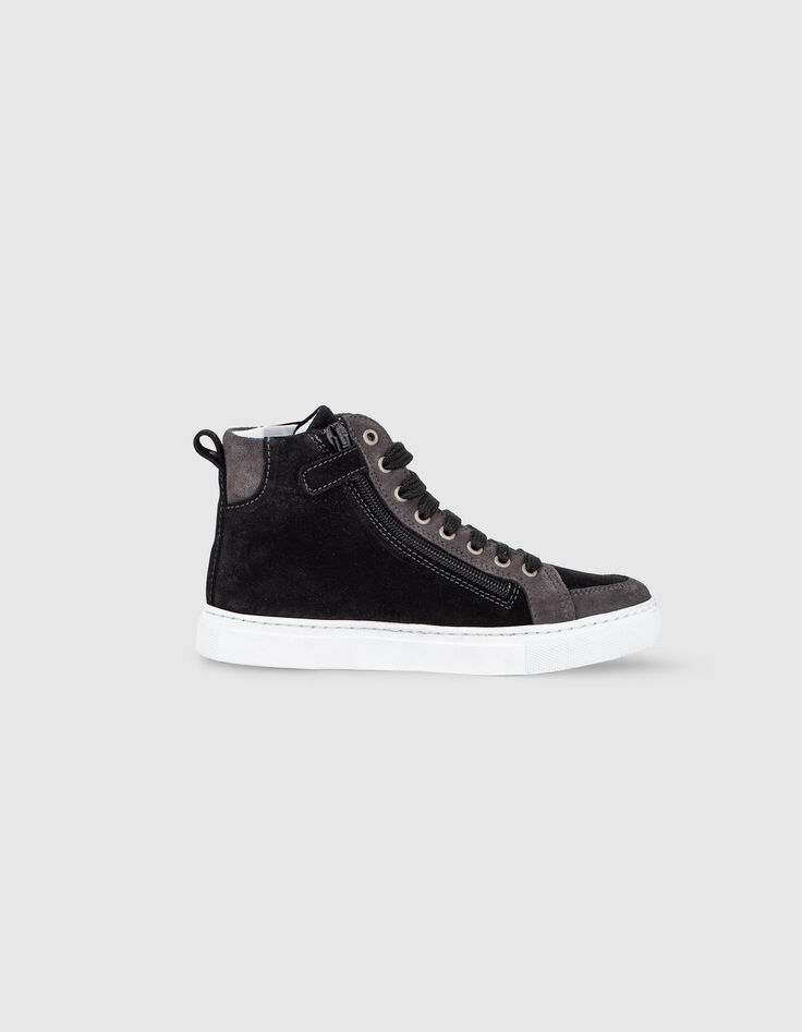 Boys’ black and grey suede trainers -6