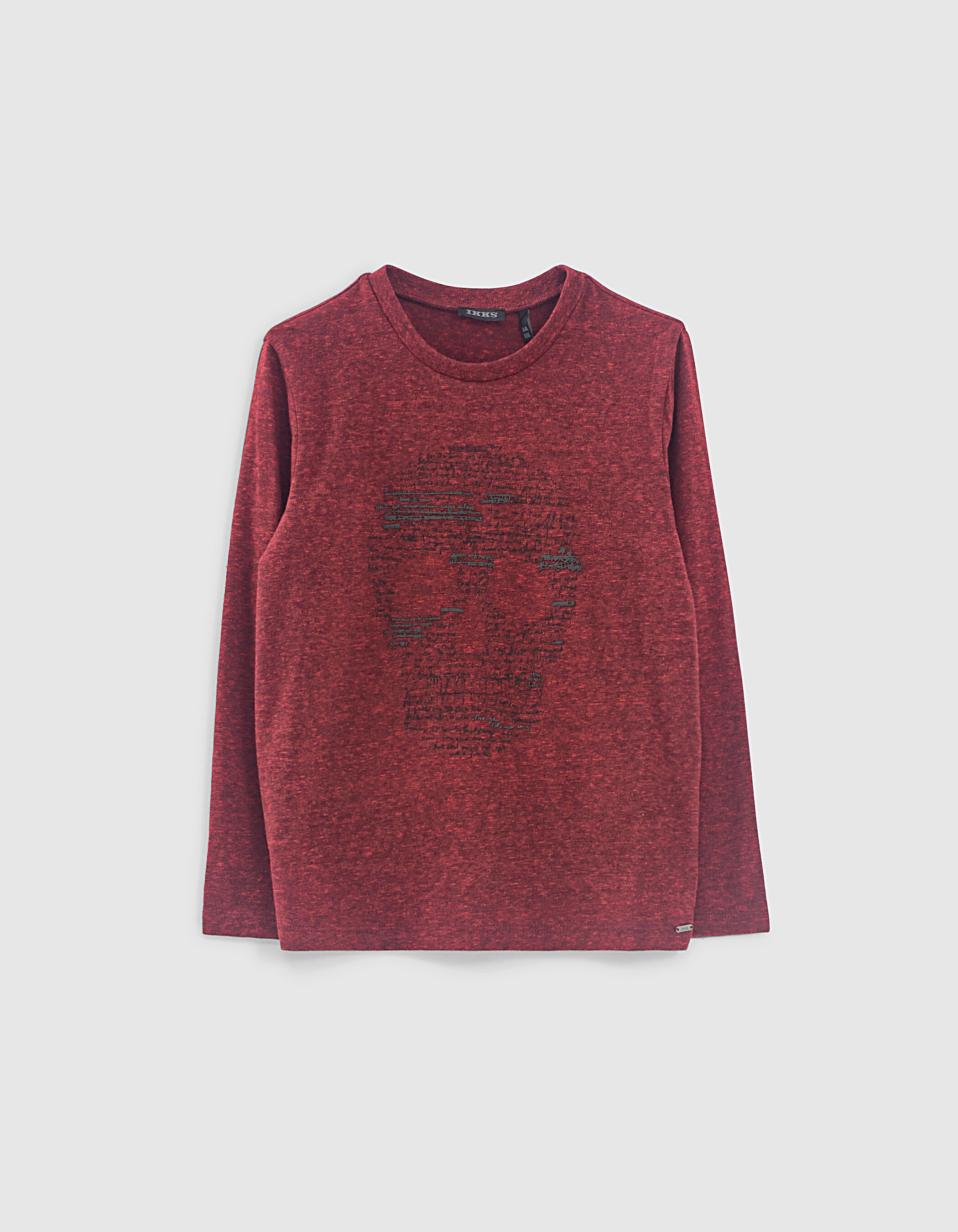 Boys red T shirt with skull writing