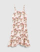Robe rose pâle imprimé palmiers fille-1