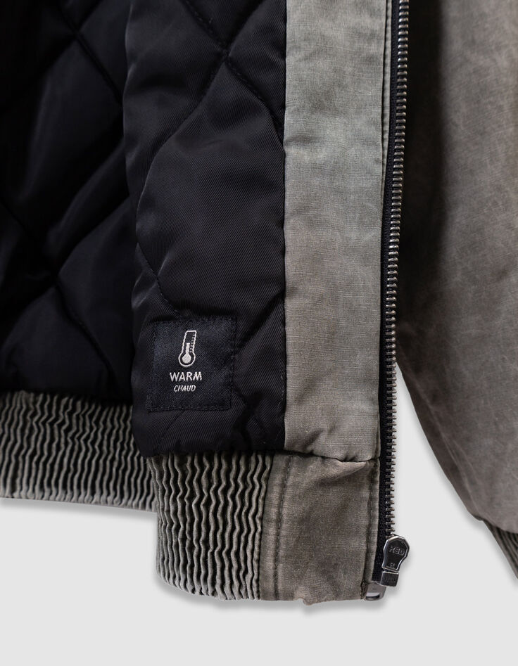 Khaki Jungenbomberjacke mit abnehmbarer Kapuze-6 Khaki Jungenbomberjacke mit abnehmbarer Kapuze-6