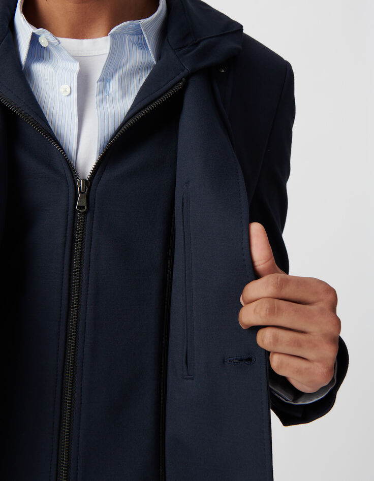Veste marine avec parementure amovible Homme-5