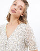 Top blanco roto estampado hojas I.Code-3