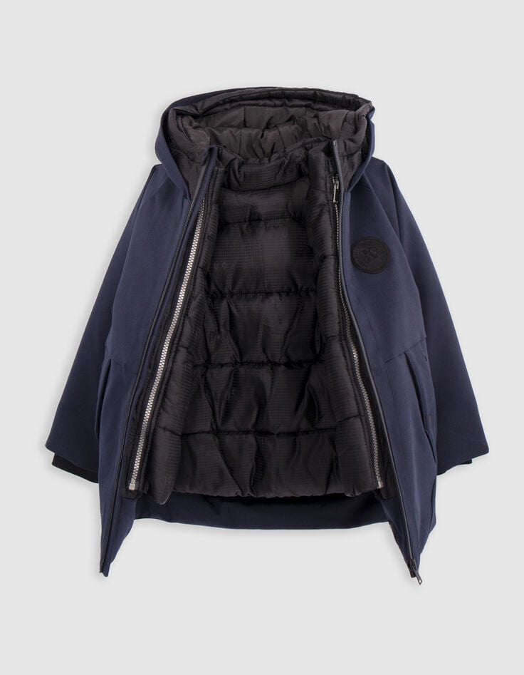 Parka 2-en-1 marine doudoune motif jacquard garçon-5