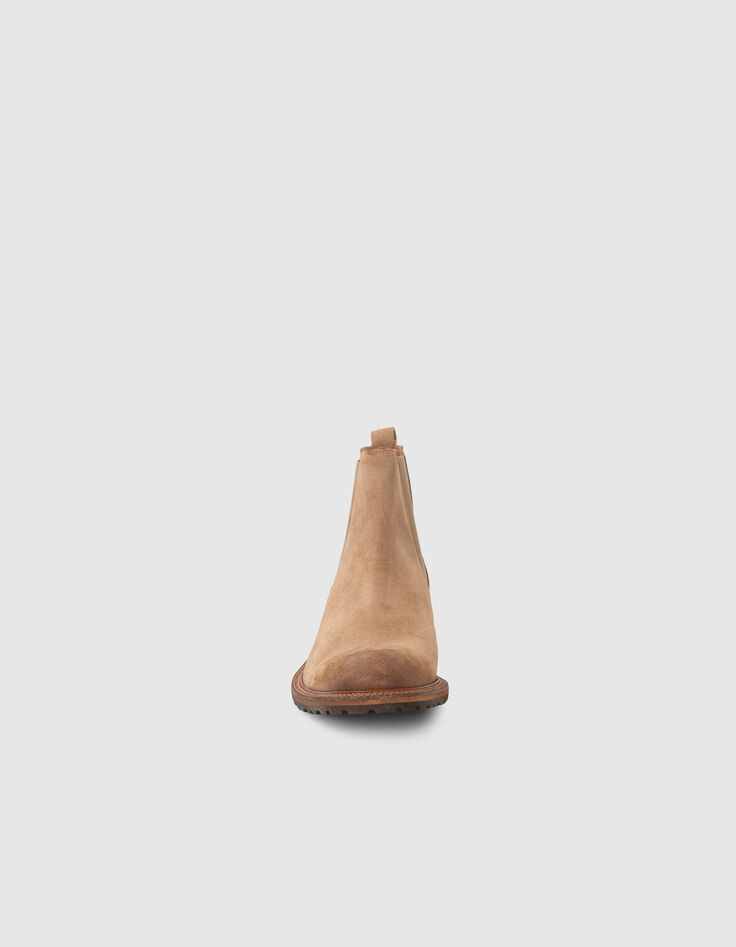 Beige Chelsea boots su&egrave;deleer Heren-2