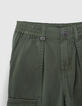 Kaki BATTLE broek elastische taille jongens-2