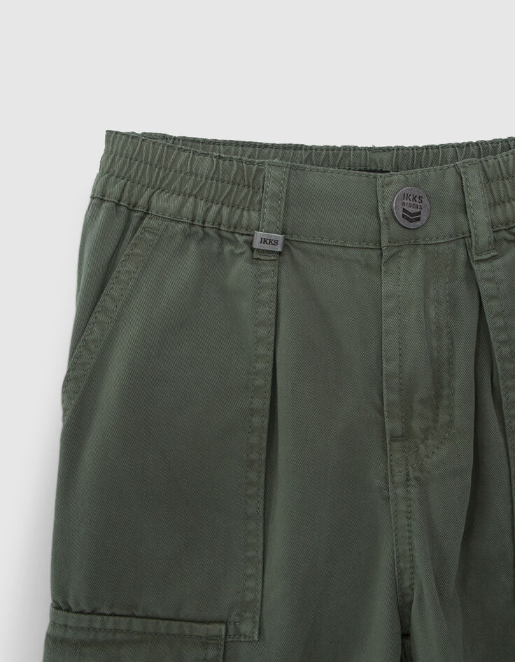 Kaki BATTLE broek elastische taille jongens-2