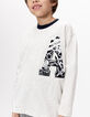 T-shirt manches longues gris clair maxi lettres A garçon-2