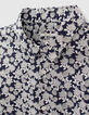 Chemise SLIM marine imprim&eacute; fleurs Homme-2