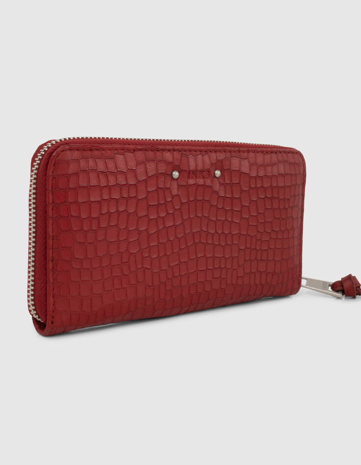 Cartera 1440 Compagnon cuero rojo cocodrilo mujer-4