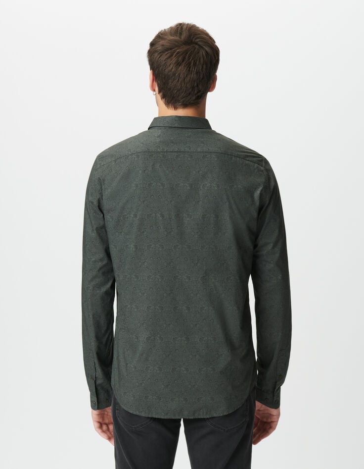 Camisa slim caqui tejido Liberty® barroco hombre-4