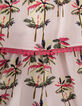 Combi short rose pâle imprimé palmiers fille-4
