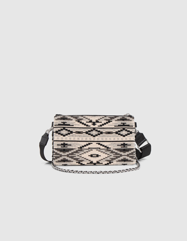 Die 111 LUCEA schwarze Tasche, jacquard ikat für Damen-3 Die 111 LUCEA schwarze Tasche, jacquard ikat für Damen-3