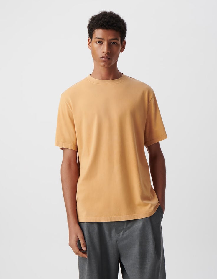 T-shirt curcuma coton bio effet lavé Homme-2 T-shirt curcuma coton bio effet lavé Homme-2
