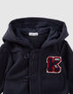Baby boys’ navy fleece hooded cardigan-2