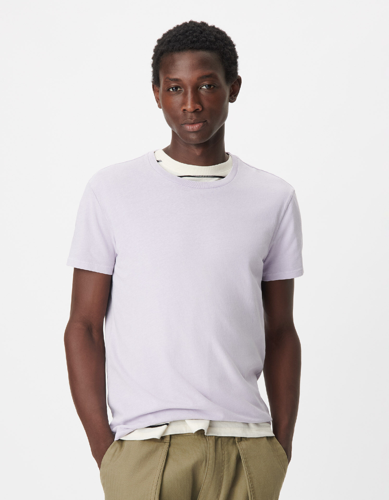 Men's Lilac Organic Cotton Round-Neck T-Shirt IKKS