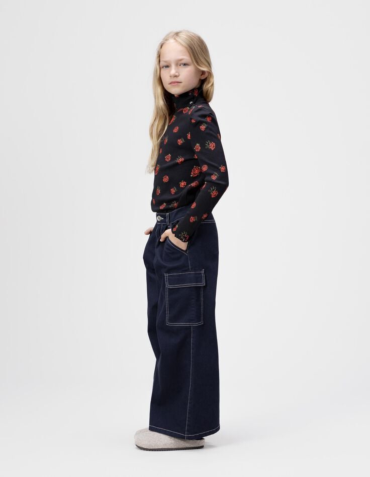 Marine wideleg jeans battlestijl meisjes-2 Marine wideleg jeans battlestijl meisjes-2