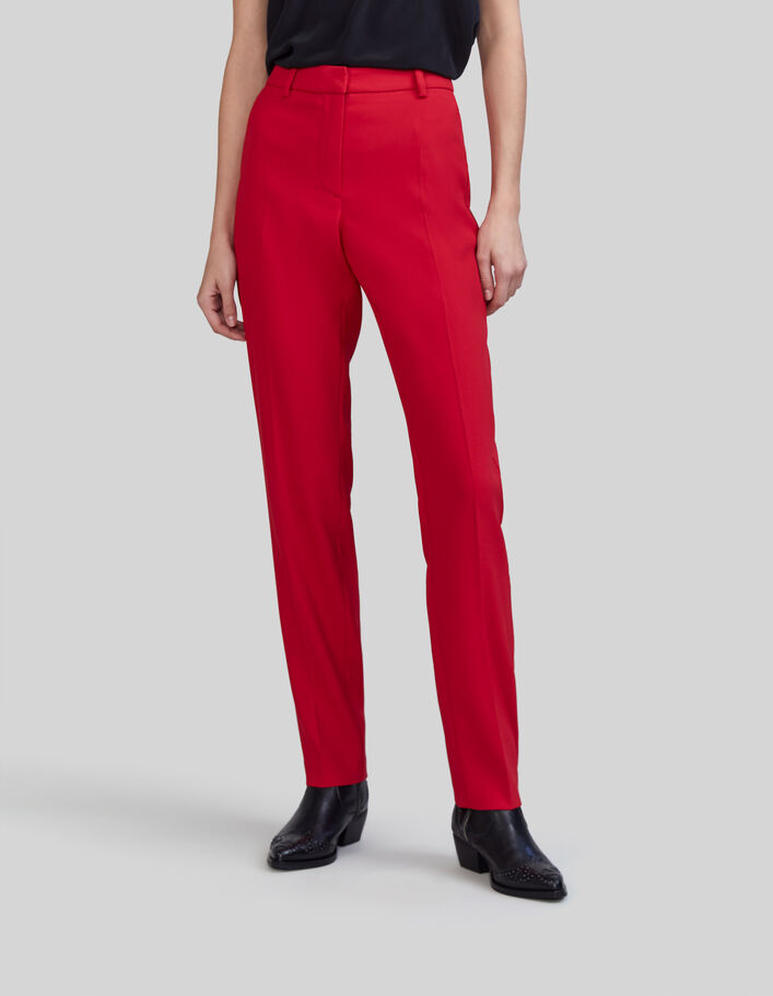 Women's poppy red suit trousers - IKKS