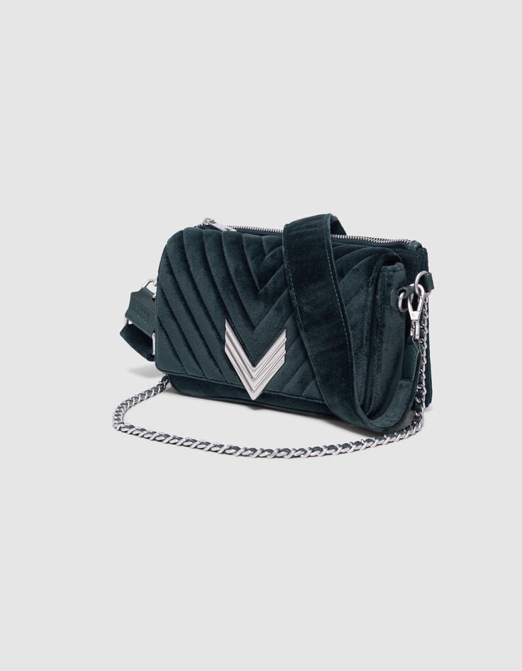 De 111 BOLIVAR groen fluweel gewatteerd Dames-2 De 111 BOLIVAR groen fluweel gewatteerd Dames-2