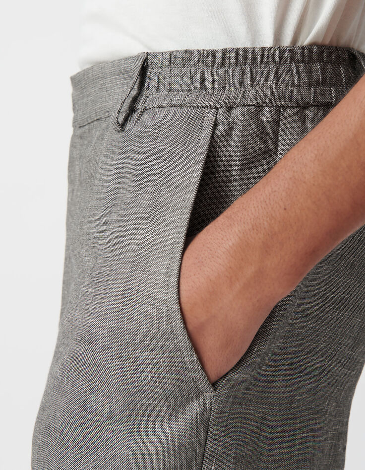 Pantalon CHINO noir faux uni Homme-4