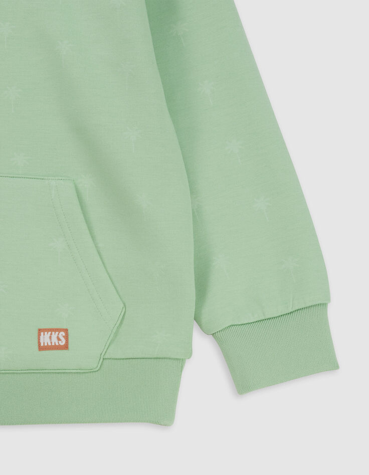 Sweat vert à capuche motif palmiers garçon-7