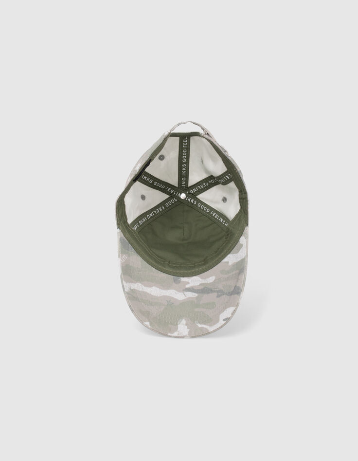 Pet kaki camouflage met borduursels meisjes-6